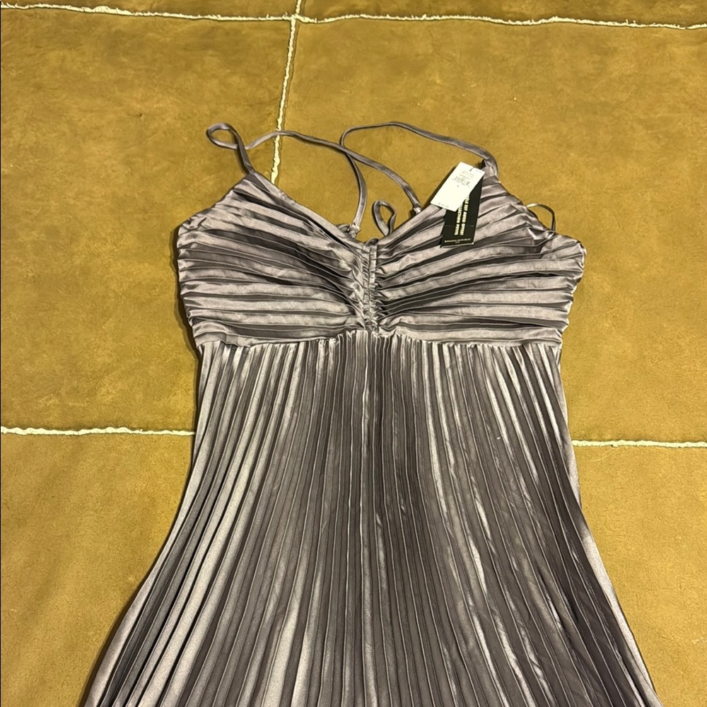 Elegant Pleated Spaghetti Strap Dress